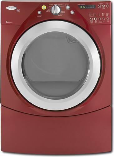 Front Standard. Whirlpool - 7.2 Cu. Ft. 10-Cycle Electric Dryer - Cranberry Red.