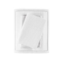 Gracie Mills - Esme Breathable Printed Cotton Percale Sheet Set - Grey Stripe
