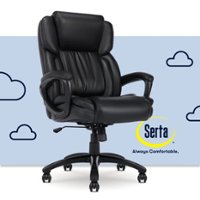 Serta - Garret Bonded Leather Executive Office Chair with Premium Cushioning - Space Black - Front_Zoom