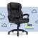 Front. Serta - Garret Bonded Leather Executive Office Chair with Premium Cushioning - Space Black.