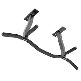 Ultimate Body Press - Ceiling Mount Pull Up Bar with Reversible Risers for 16 and 24 Inch Joists with Optimum Grip Spacing - Black
