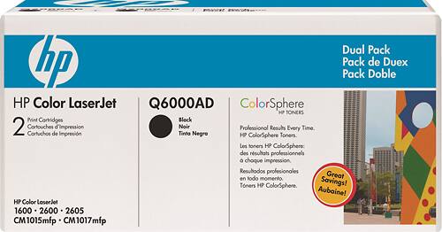 Front. HP - Q6000AD 2-Pack Toner Cartridges - Black.