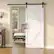 Angle. Bestier - Sliding Barn Door with Wood Paneling and Installation Hardware Kit PVC-Surfaced Closet Door - Marble White.