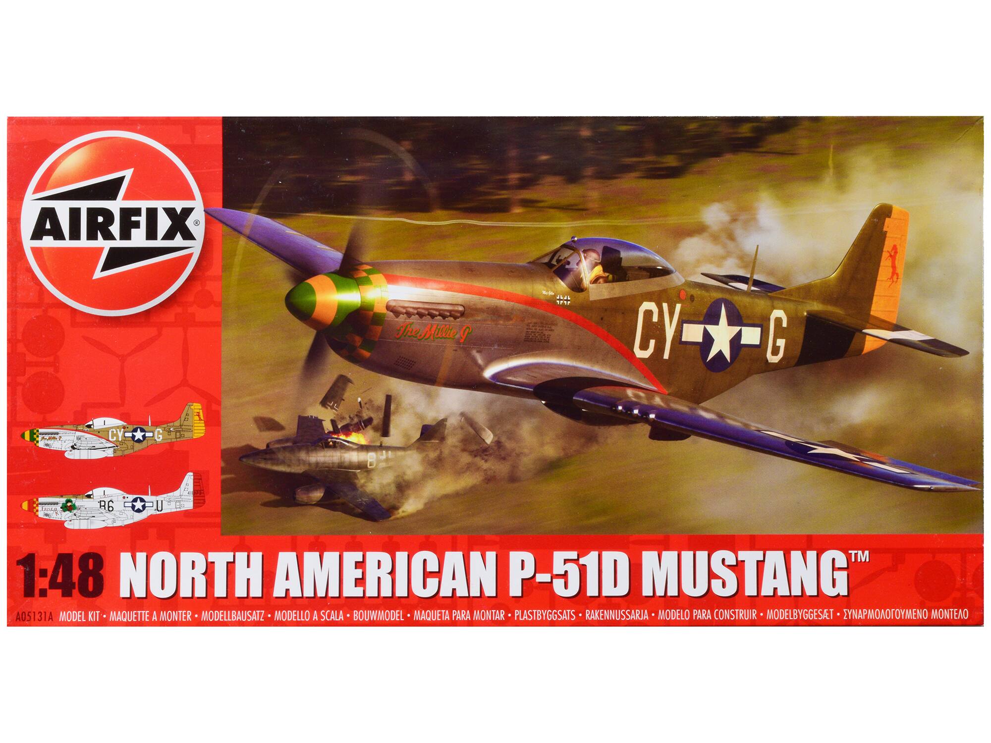 AIRFIX  
The Millie 9 SP CY G - CY CY--G * G R6 U TM  

1:48 NORTH AMERICAN P-51D MUSTANG  
A05131A  

MODEL KIT - MAQUETTE A MONTER - MODELLBAUSATZ - MODELLO A SCALA - BOUWMODEL - MAQUETA PARA MONTAR - PLASTBYGGATS - RAKENNUSSARJA - MODELLO PARA CONSTRUIR - MODELBYGGESAT - ΣΥΝΑΠΜΟΔΟΓΙΟΥΜΕΝΟ ΜΟΝΤΕΑΟ  

CY-G  
R6 U