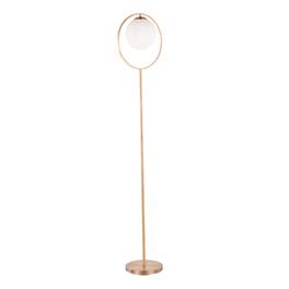 Loheer - Frosted Glass Globe Light Brass Finish 65 Inch Accent Luminaire for Living Room - Gold