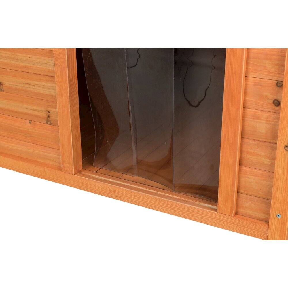 Alt View 4. TRIXIE - Classic Insulated Weatherproof Wooden Small Outdoor Dog House w-Hinged Roof - Brown.