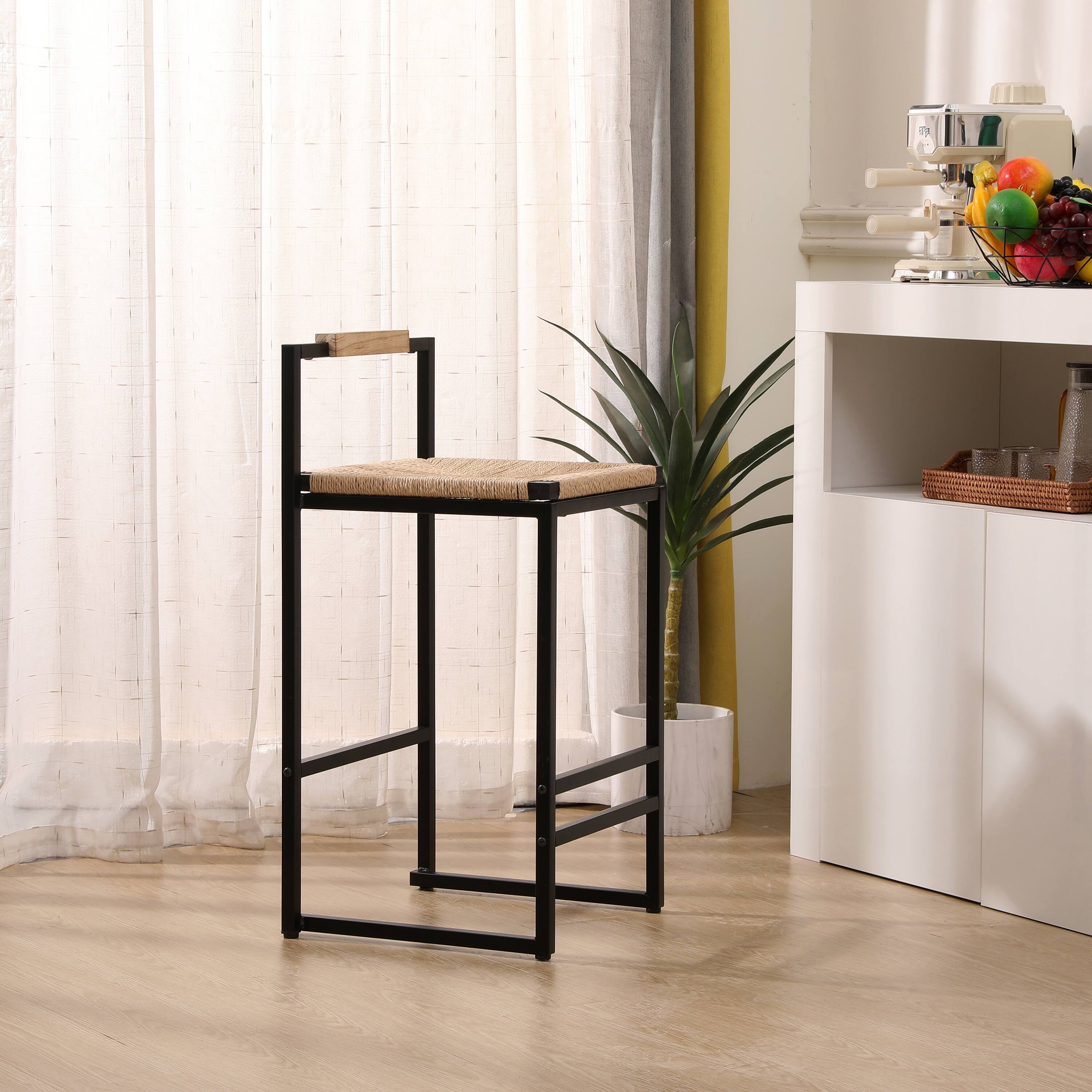 Alt View 5. SlickBlue - Set of 2 Bar Stools Counter Height Dining Chairs for Kitchen & Home Seating - Black.