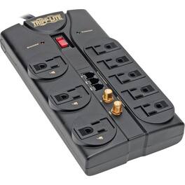 Eaton Tripp Lite Series Protect It! 8-Outlet Surge Protector, 8 ft. (2.43 m) Cord, 2160 Joules, Tel/Fax/Modem/Coax - Dark Gray