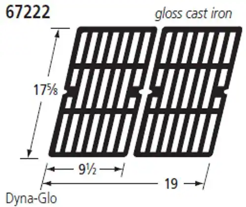 67222 gloss cast iron 17 1/2" Dyna-Glo 9 1/2" 19"