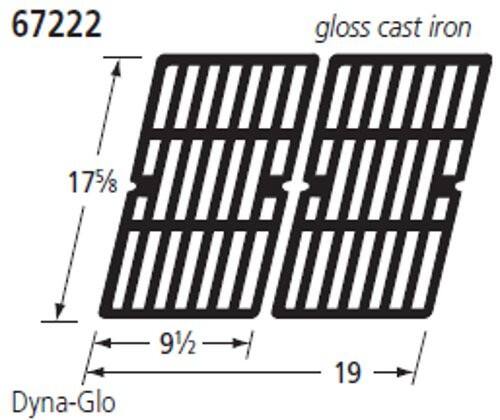 67222 gloss cast iron 17 1/2" Dyna-Glo 9 1/2" 19"