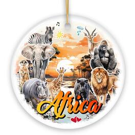 OrnamentallyYou - Natural Beauty and African Wildlife Artistic Ornament Watercolor Safari View of Africa Souvenir - Multi-colored