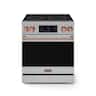 30 in. Wide 5 Elements Gordon Ramsay Series by Thor Kitchen 4.55 Cu. Ft Freestanding Electric Range w/ Rose Gold Handles - Stainless Steel