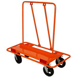 Ropilly - Heavy Duty Drywall Sheet Cart, 2400 lb Panel Dolly with Steel Frame and Swivel Rubber Wheels - Orange