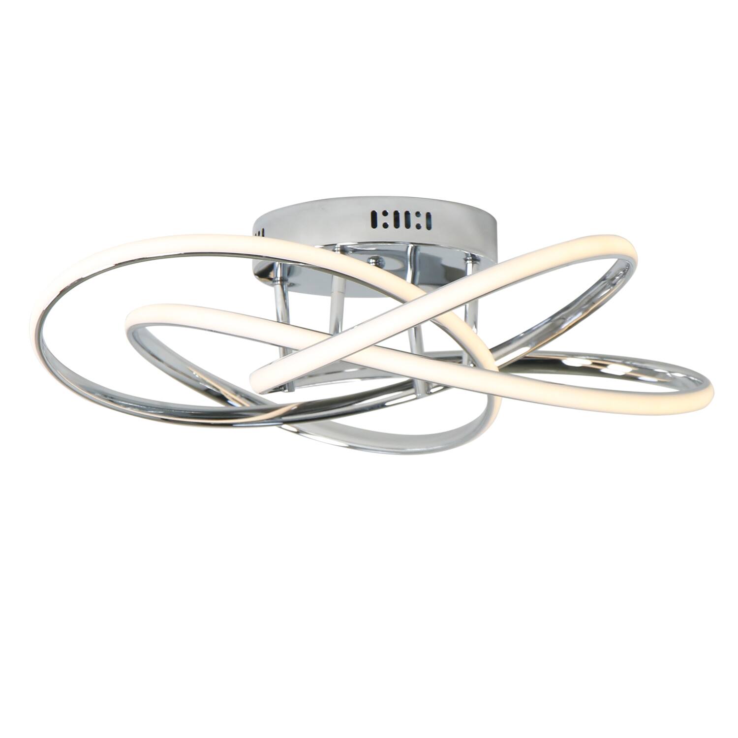 Front. Umeiluce - Modern Flush Mount Ceiling LED Switch Dimmable Flower Shape - Chrome.