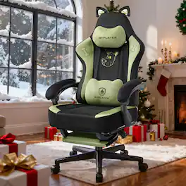 CloudRest Pro - Cute Velvet Fabric Computer Chair Comfortable Reclining Ergonomic Gaming Chair - Green