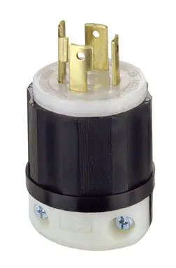Front. Leviton - Locking Nylon Plug 30 amps 3-Pole 4-Wire NEMA L14-30P - Black.