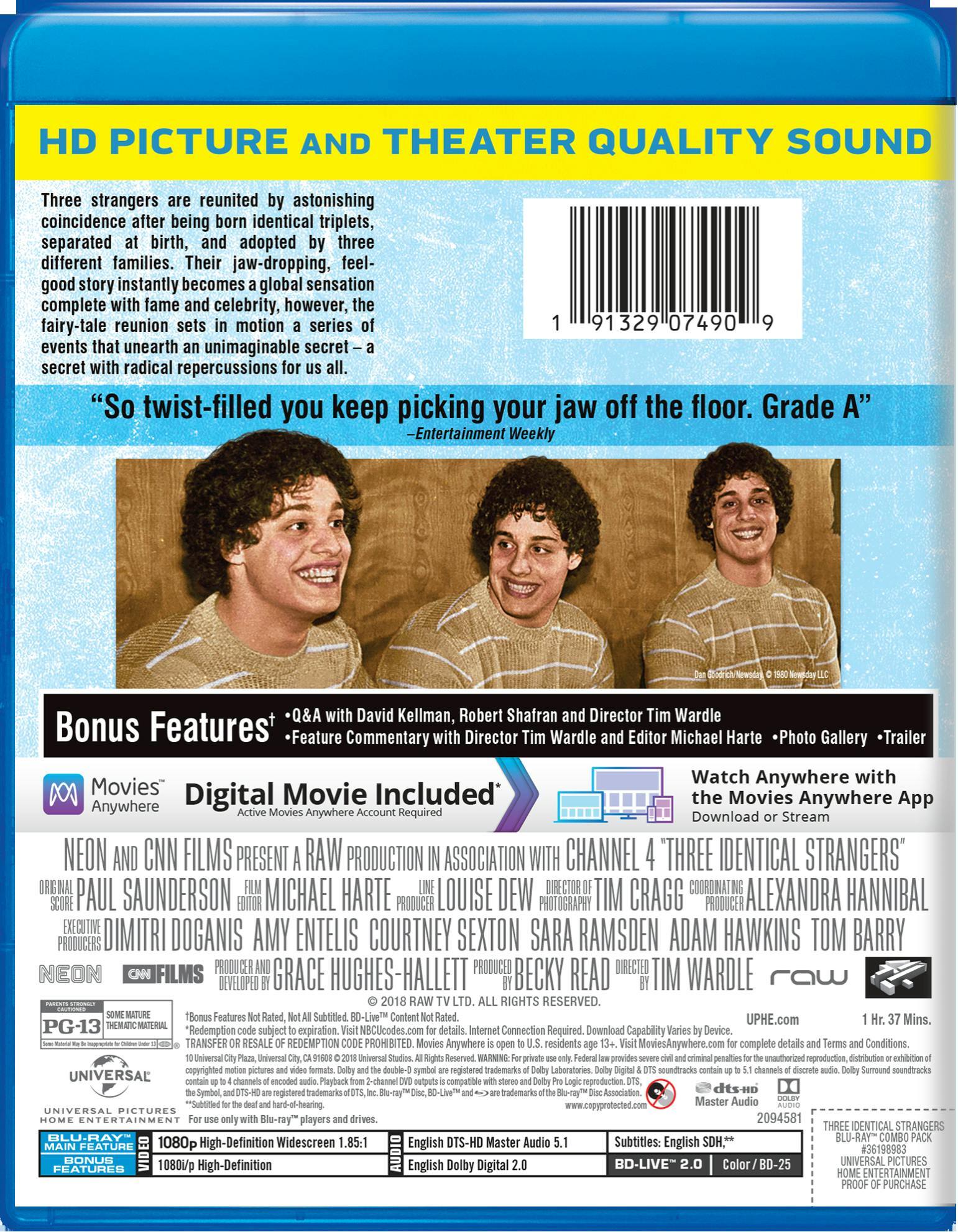 Angle. Three Identical Strangers (Blu-ray + Digital HD) [Blu-ray].
