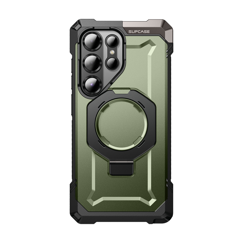 Front. SUPCASE - Galaxy S25 Ultra UB Grip MagSafe Phone Case - Green.