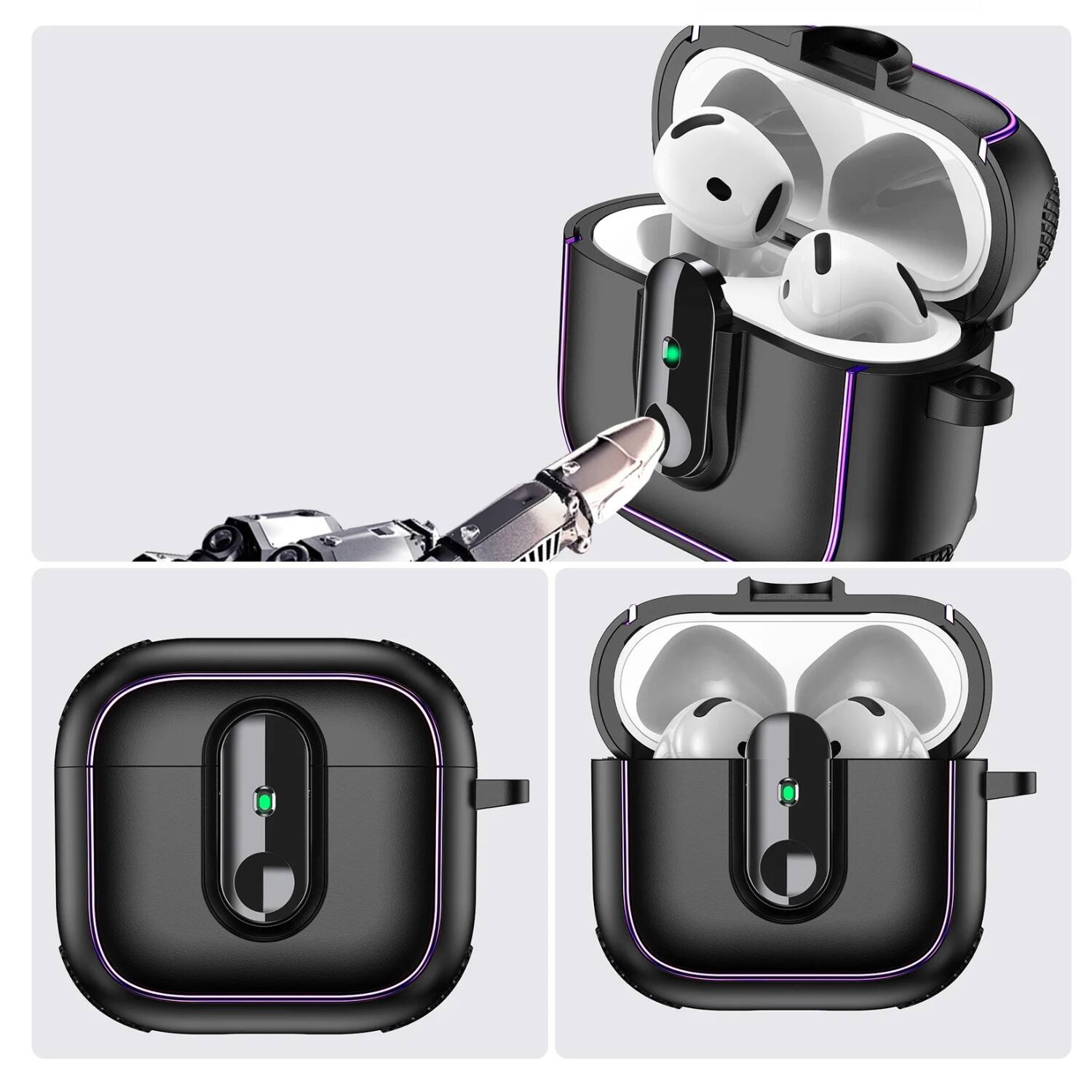Left. Stock Preferred - Magnetic Rugged Case for AirPods Pro 2nd Gen Blue - Blue.