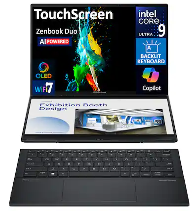 TouchScreen
Zenbook Duo
AI POWERED
OLED
WiFi 7
intel CORE
ULTRA 9
BACKLIT KEYBOARD
Copilot
Exhibition Booth Design
2024 Business Exhibition
ASUS Zenbook Duo
Exhibition Booth Design
