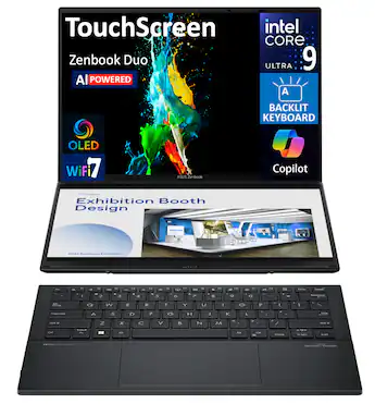 ASUS Zenbook DUO 2 in 1 Laptop 14.0 WUXGA Display (Intel Ultra 9 ASUS Zenbook DUO 2 in 1 Laptop 14.0 WUXGA Display (Intel Ultra 9