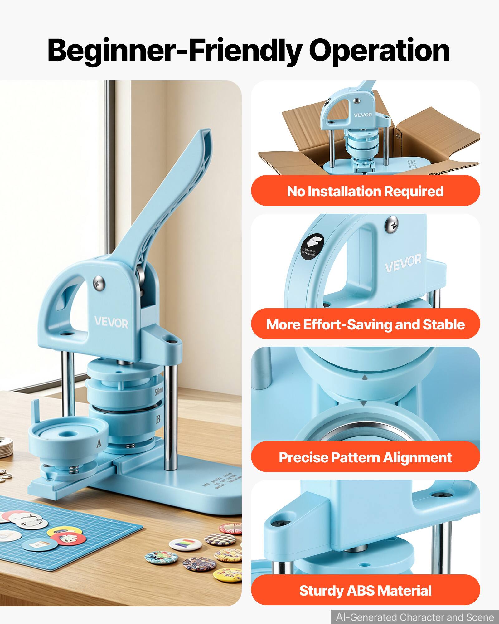 Beginner-Friendly Operation

No Installation Required

More Effort-Saving and Stable

Precise Pattern Alignment

Sturdy ABS Material

AI-Generated Character and Scene