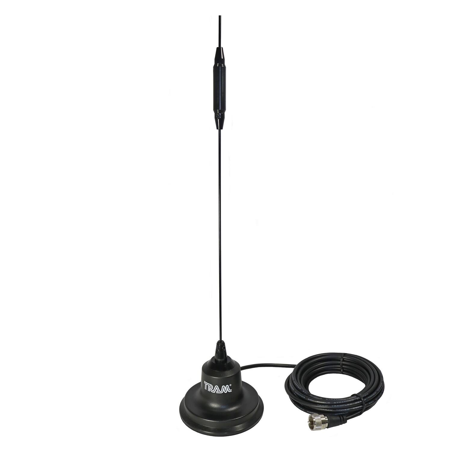 Back. Tram - Tram 11860 144 To 148 Mhz Vhf/440 To 450 Mhz Uhf Amateur Dual-band Pre-tuned 4-in. Magnet Antenna Kit With Rubber Boot - Black.