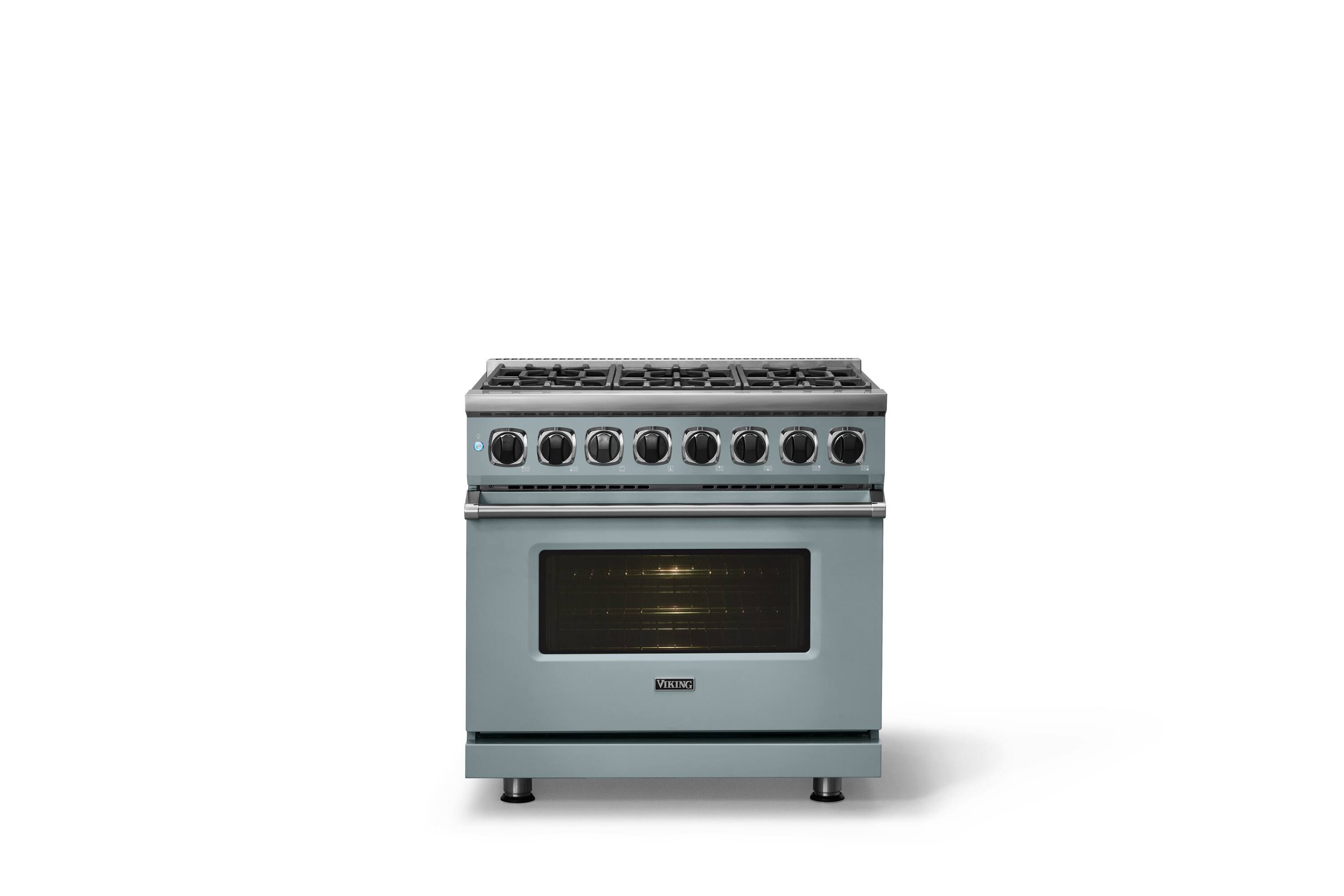 Alt View 1. Viking - 36"W. 7Series  5.6 Cu. Ft. Dual Fuel LP Self-Clean 6 Burner Range-November Sky - November Sky.