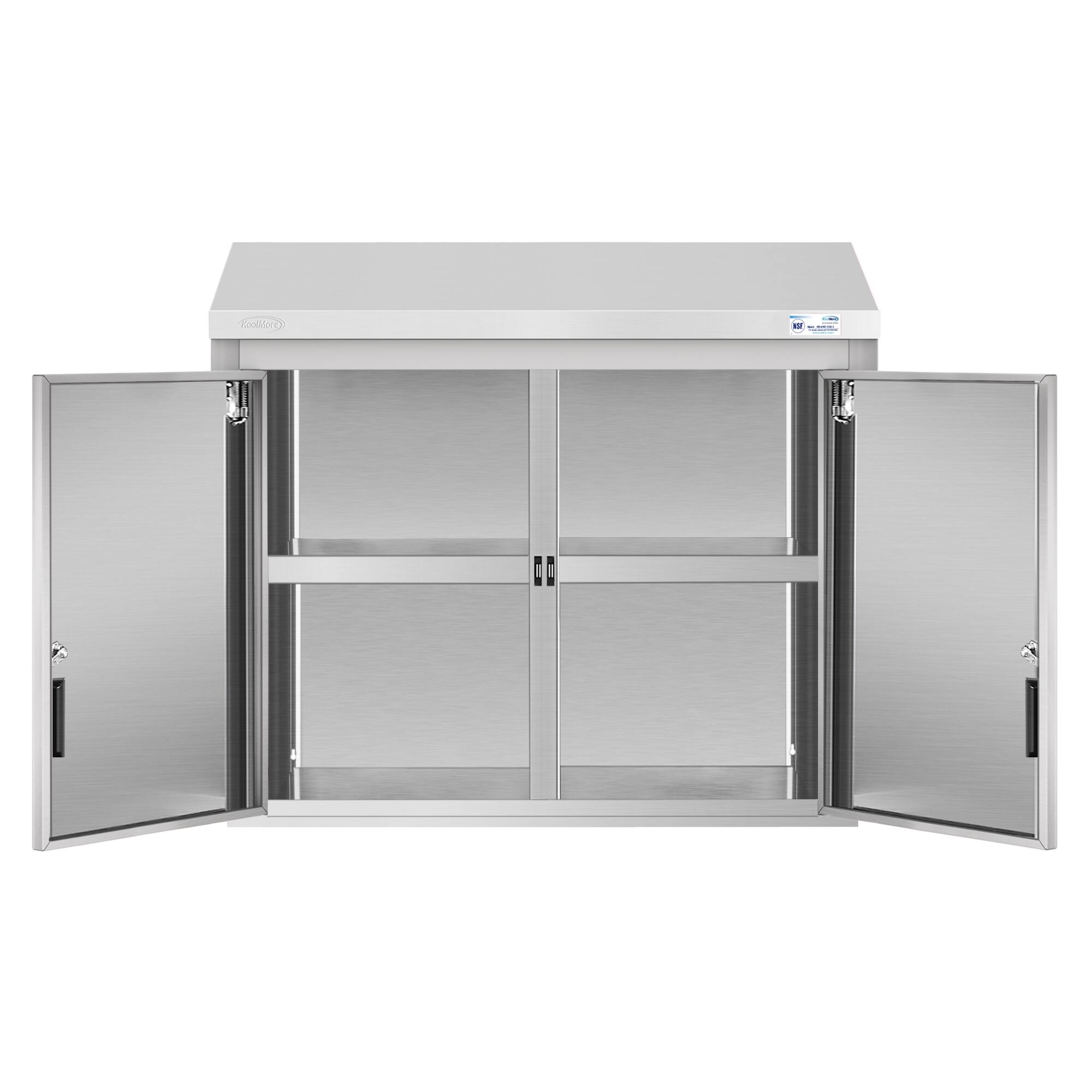 Alt View 7. Koolmore - 36 in. Kitchen Wall Cabinet with Hinged Doors and 2 shelves in Stainless-Steel (KM-WMC-1536-S) - Stainless-Steel.