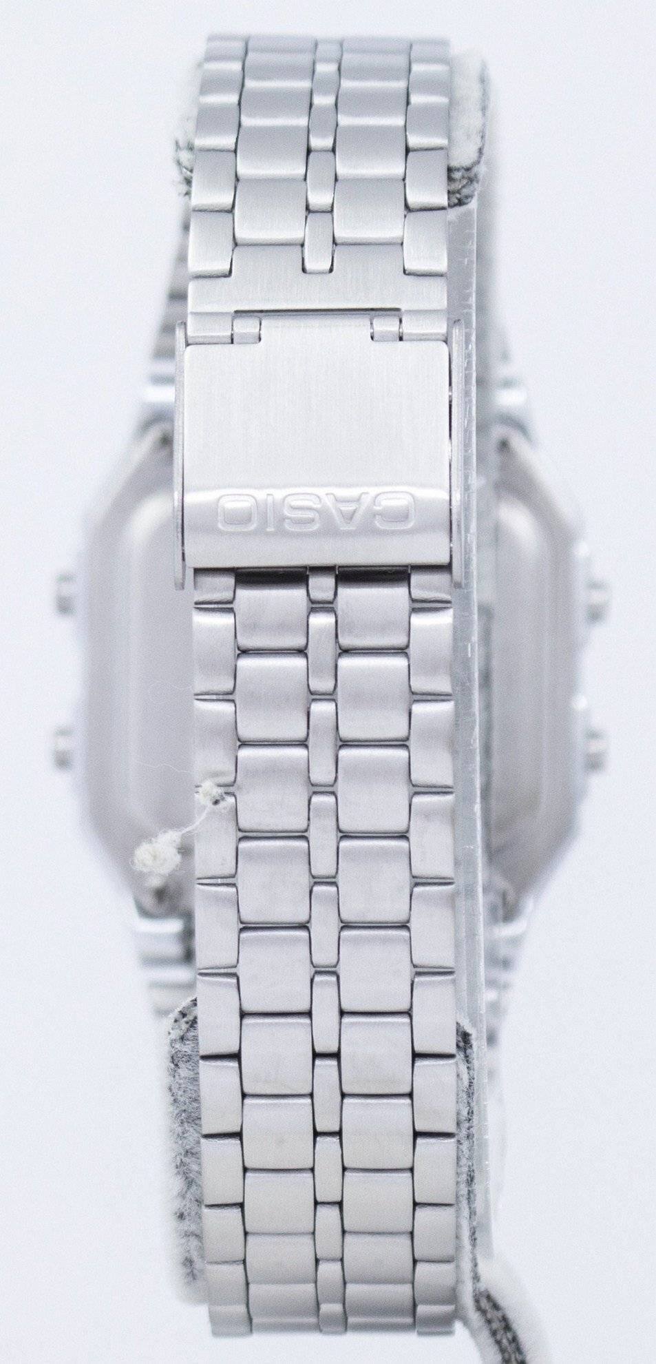 Back. Casio - Alarm World Time Digital A500WA-1DF Men's Watch Stainless Steel 30M - Silver.
