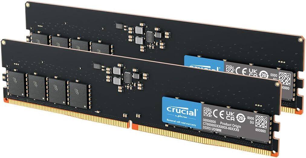 C E UK 20 0000 SU 0000 crucial micon CE UK CA 20 0000 Removal will void warranty CT000000XX000X-00XXX0 Origin DDR5 UDIMM 000000