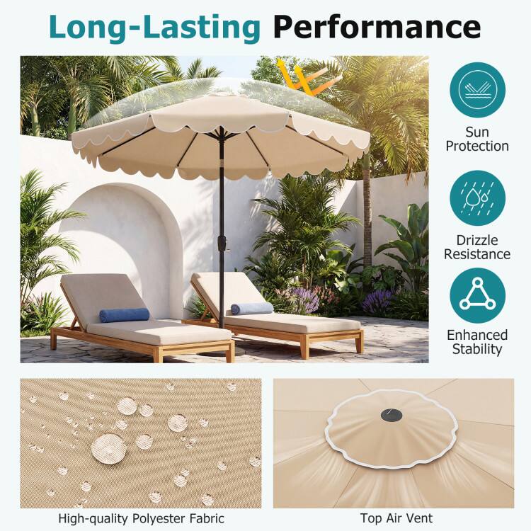 Long-Lasting Performance  
Sun Protection  
Drizzle Resistance  
Enhanced Stability  
High-quality Polyester Fabric  
Top Air Vent