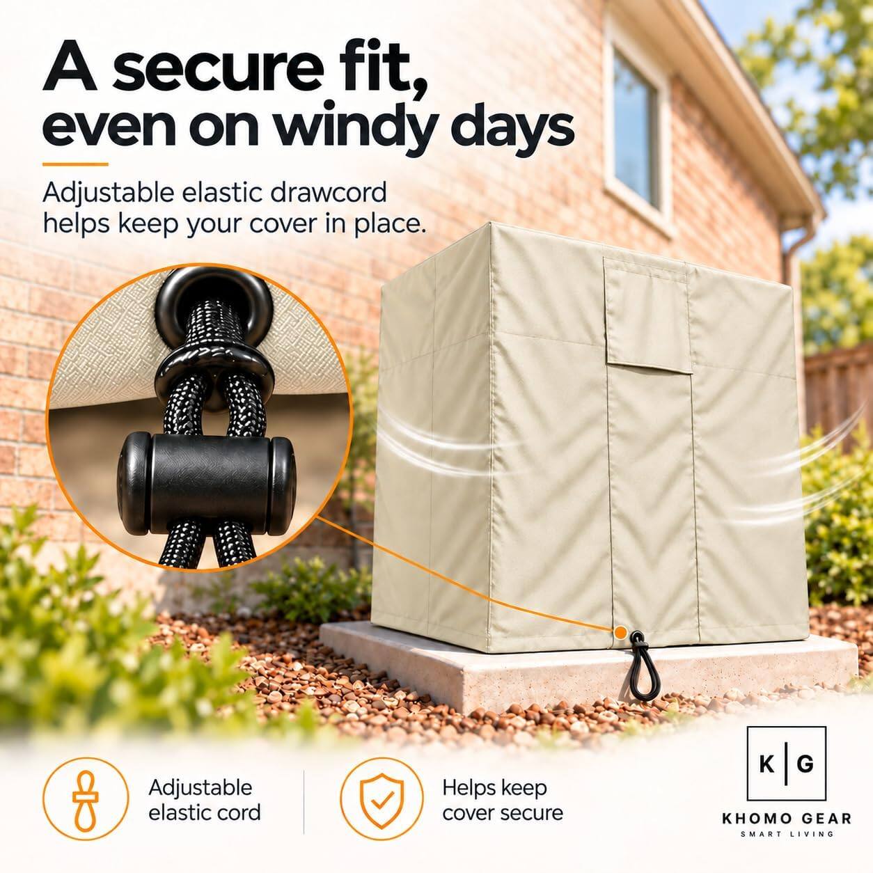 KHOMO GEAR Air Conditioner Cover for Outside Units Waterproof, Central ...