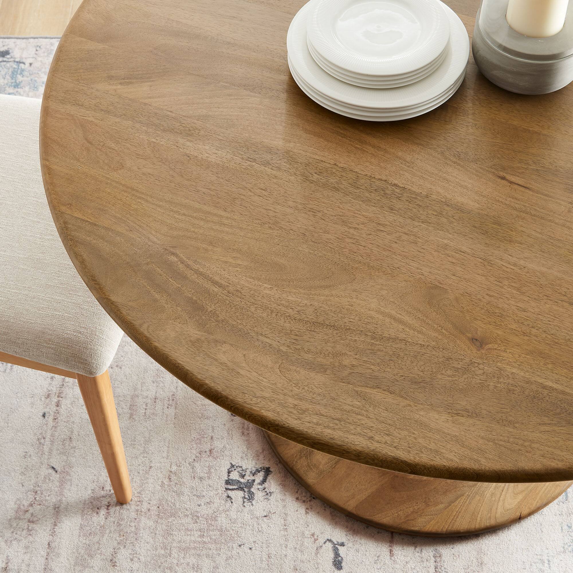 Alt View 7. Modway - Lippa 48" Round Solid Wood Dining Table by Modway - Natural.