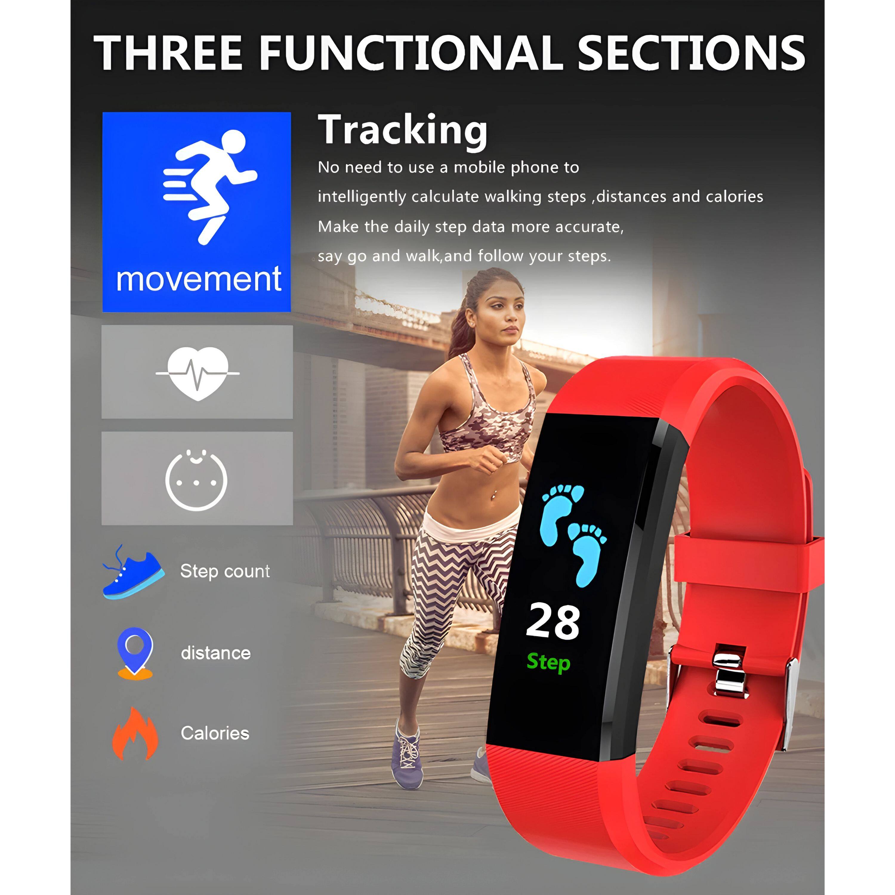 THREE FUNCTIONAL SECTIONS

Tracking  
No need to use a mobile phone to intelligently calculate walking steps, distances and calories. Make the daily step data more accurate, say go and walk, and follow your steps.

movement

Step count  
distance  
Calories

28 Step