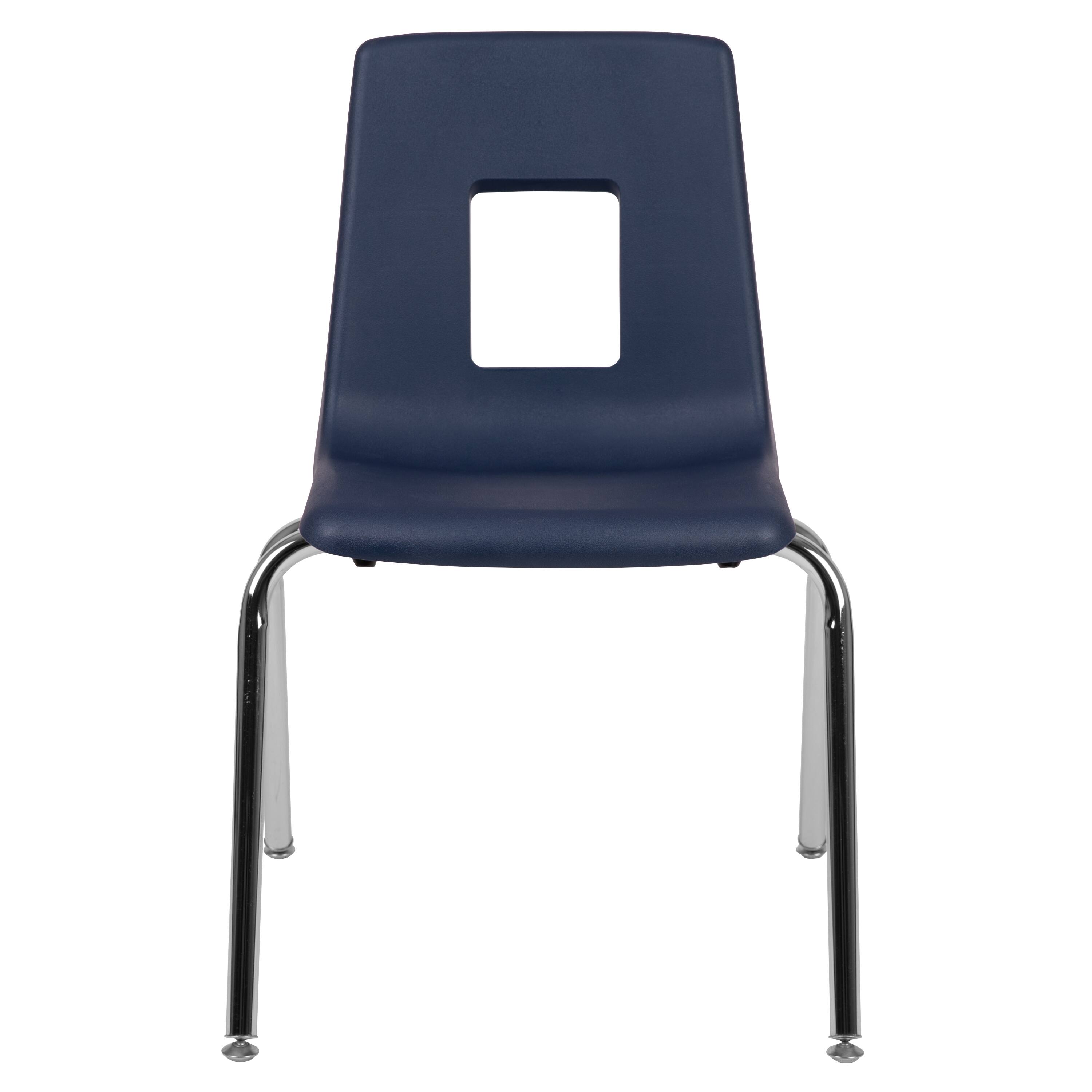 Alt View 5. Emma + Oliver - 4-pack Student Stack School Chair - 18-inch - Navy.