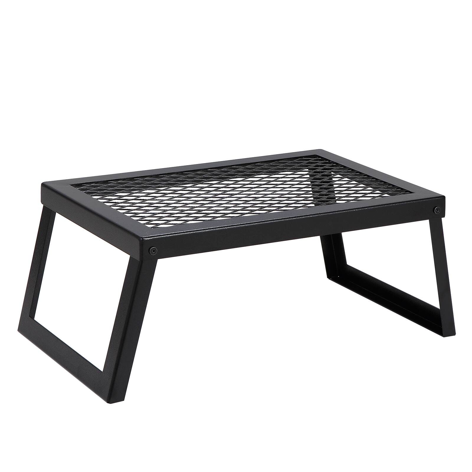 Alt View 5. VEVOR - Folding Campfire Grill,Heavy Duty Steel Mesh Grate,18" Portable Camping Grates Over Fire Pit,Camp Fire Cooking Equipment - Black.