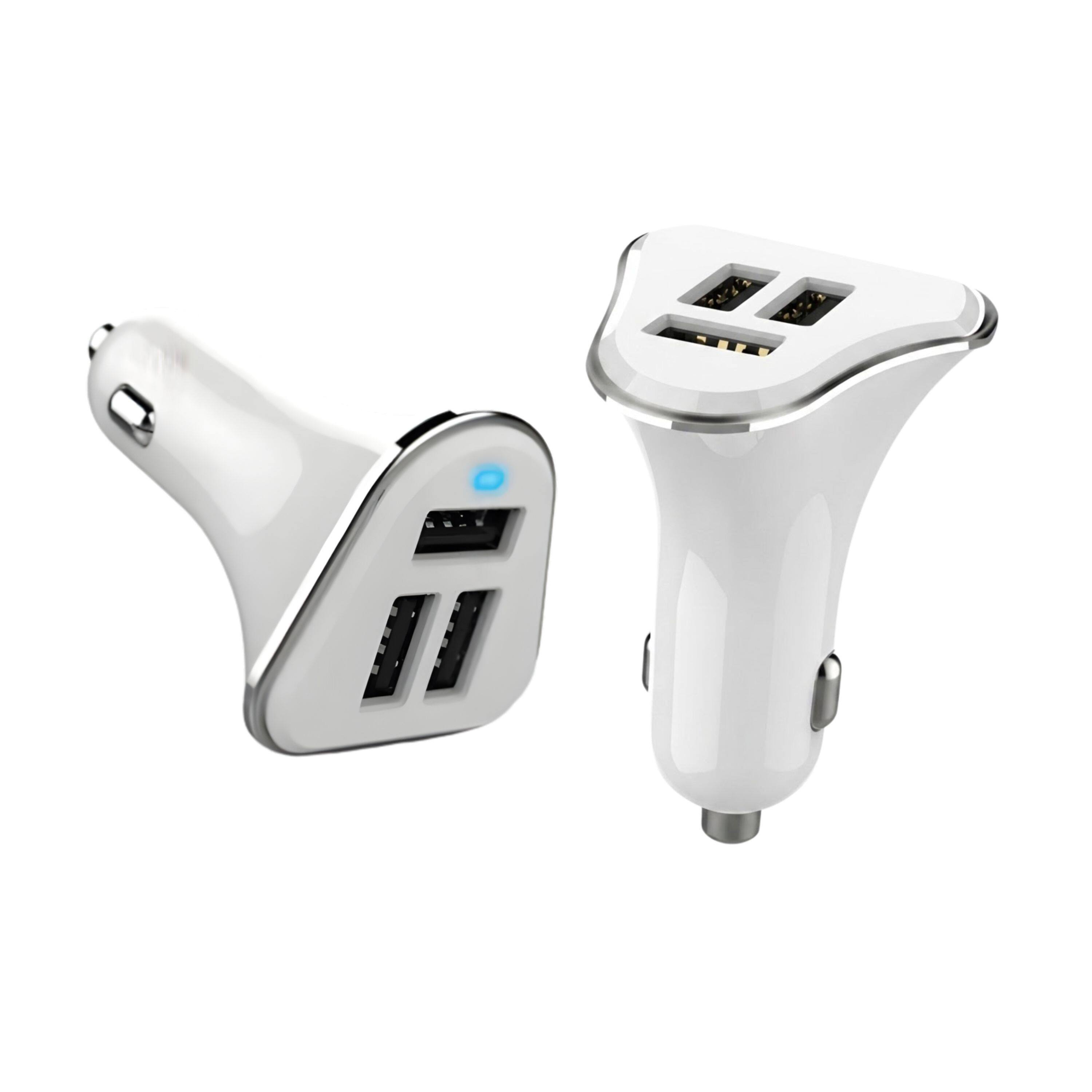 Left. Kitcheniva - Urban Power High Speed Car Charger with 3 USB Ports 52 Amps White - White.
