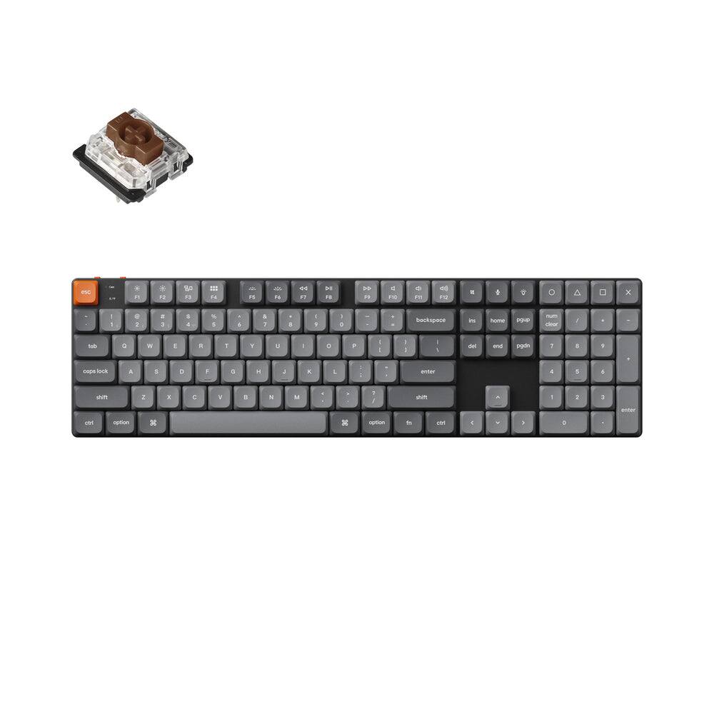 Keychron - K5 Max Full-Size Ultra-Slim 2.4GHz Wireless Keyboard with RGB and Brown Switch - Black