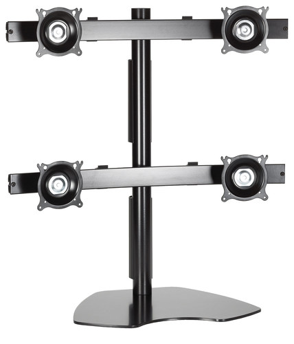 Chief - Quad Table Stand for Most 10" - 24" Flat-Panel Monitors - Black