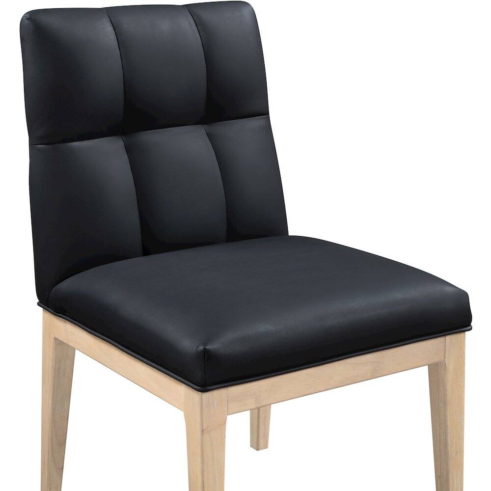 Alt View 4. Meridian Furniture - Adrian Black Vegan Leather Dining Side Chair, Set of 2 - Black.