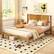 Alt View 1. Costway - Costway Queen Size Bed Frame with Headboard Under-Bed Space No Box Spring Needed - Natural.