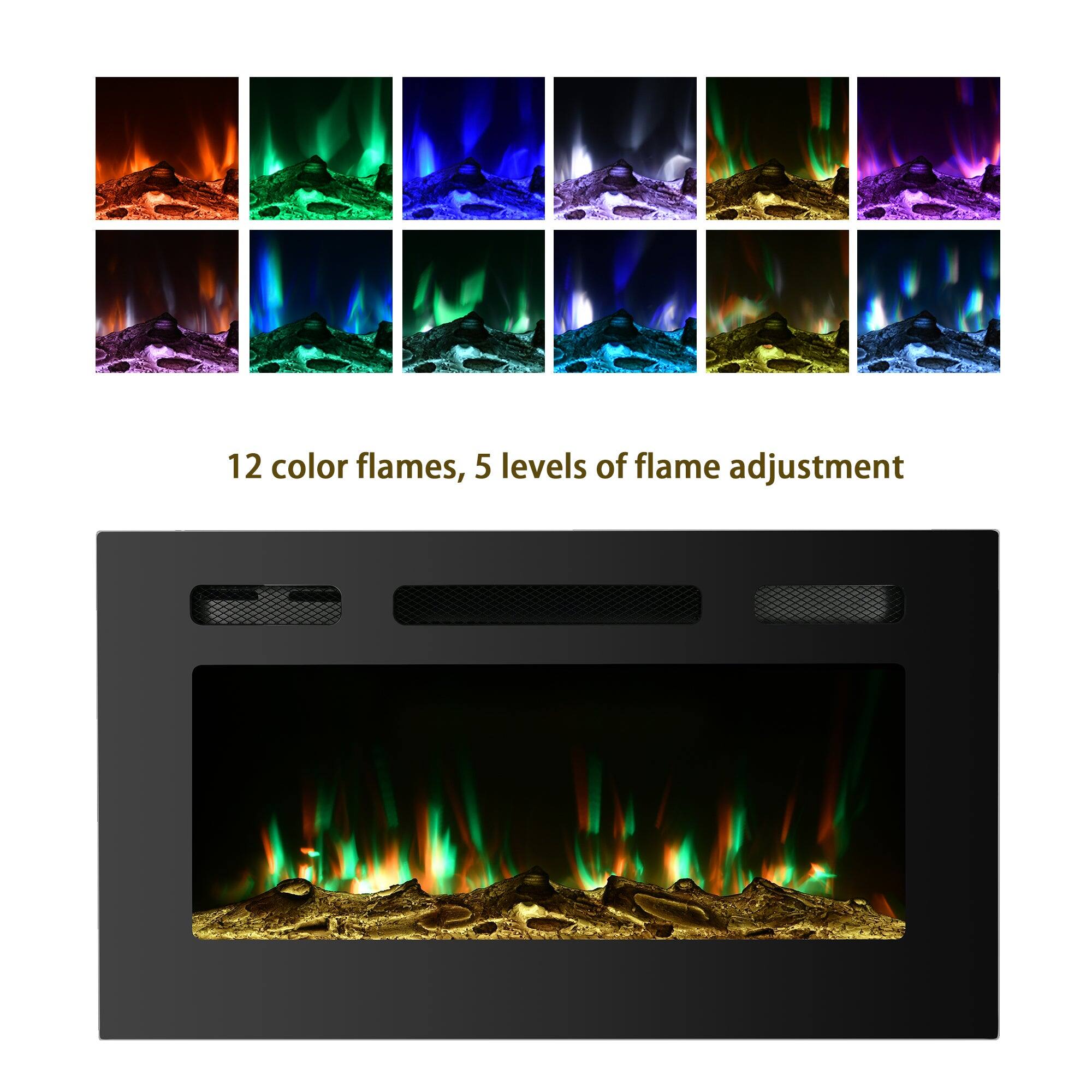 12 color flames, 5 levels of flame adjustment