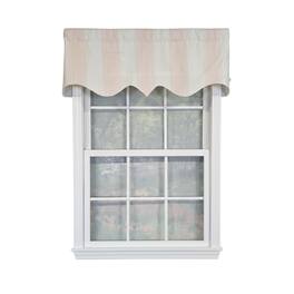 RLF Home - Faded Stripe Regal 100% Cotton Rod Pocket Lined Window Valance 50" x 17" - Pink