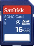 Front. SanDisk - 16GB SDHC UHS-I Memory Card - Blue.