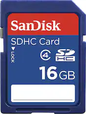 Front. SanDisk - 16GB SDHC UHS-I Memory Card - Blue.