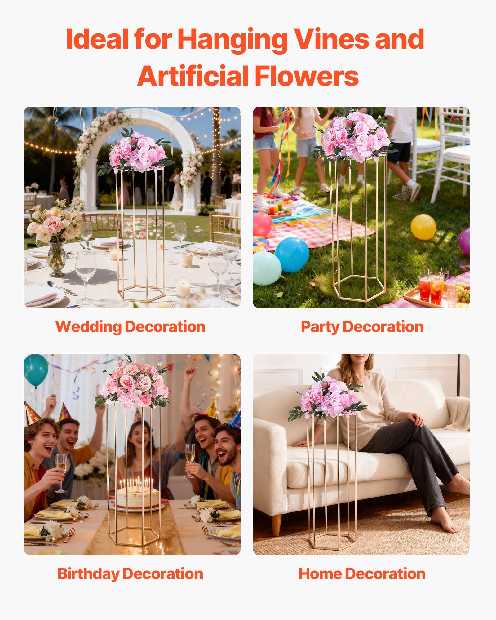 Ideal for Hanging Vines and Artificial Flowers

- Wedding Decoration
- Party Decoration
- Birthday Decoration
- Home Decoration