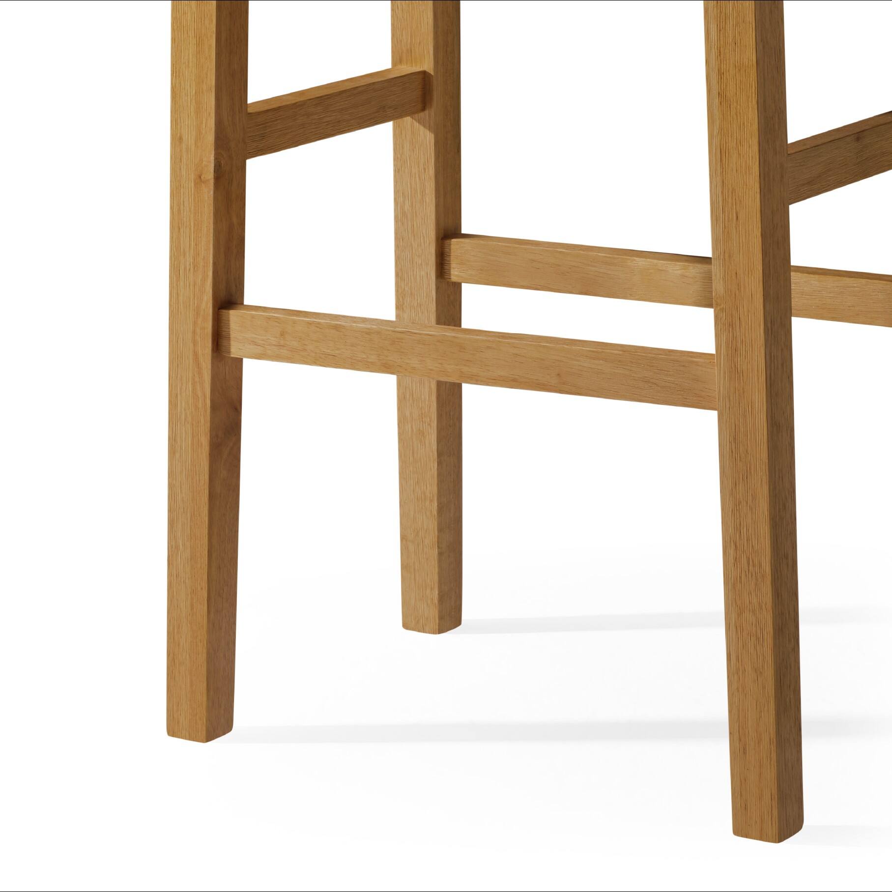 Alt View 7. Maven Lane - 31" Emerson Bar Stool In Weathered Natural Wood Finish With Vegan Leather Seat - Weathered Natural.