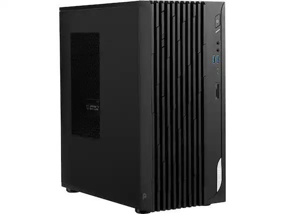 Front. MSI - MSI PRO DP180 14ANVP-1002US - i7-14700F, 32GB, 2TB SSD, RTX 5070, Win 11 Pro - Black.