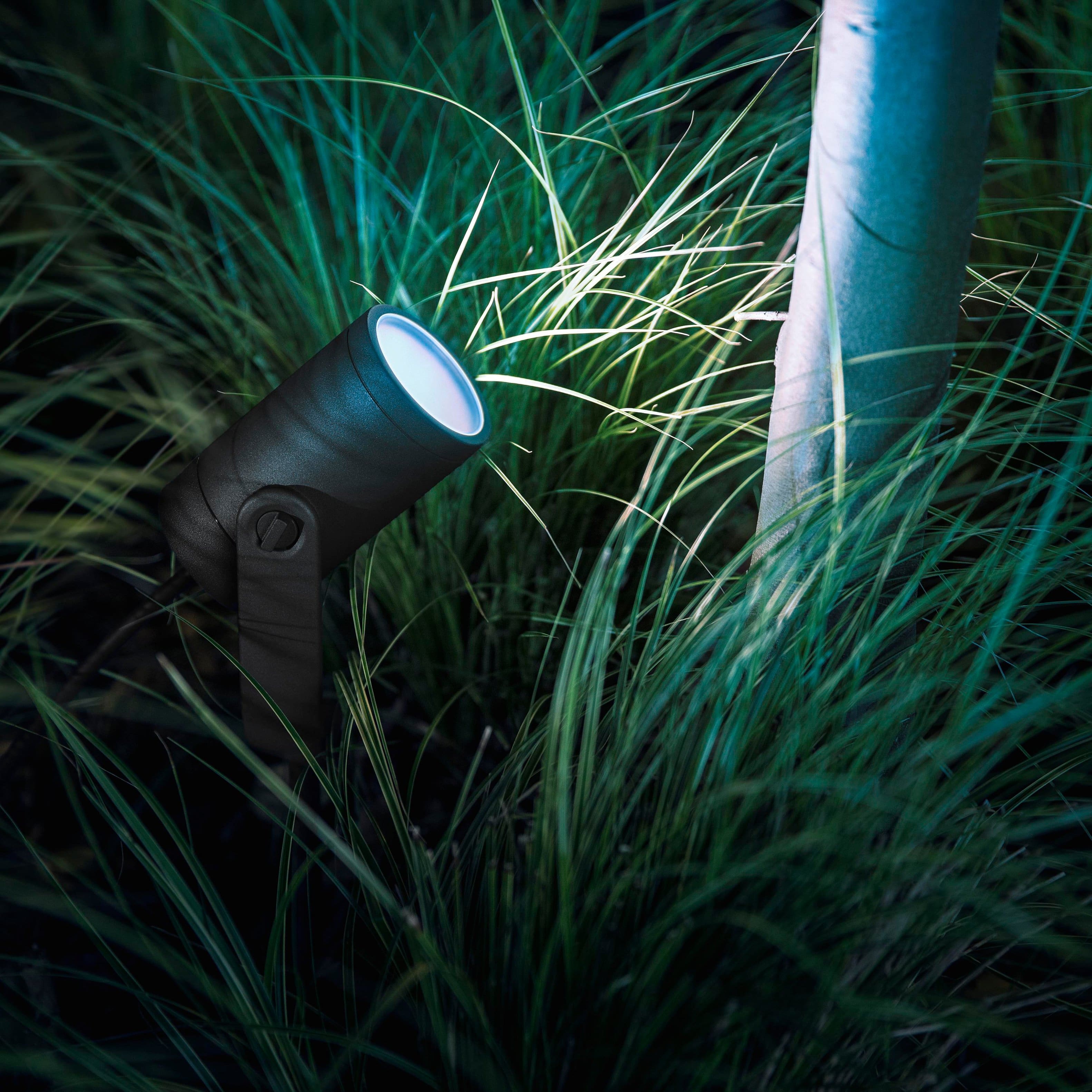 Alt View 19. Philips - Hue Lily Outdoor Spotlight Basekit (3-pack) - White and Color Ambiance.